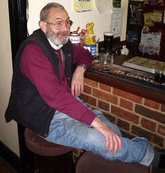 Loyal customer Les Osborne relaxing in the Carps