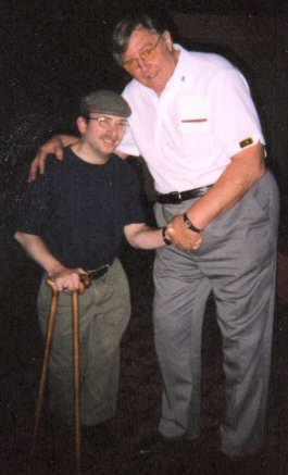 Seattle darts fanatic Glen R. Huff with the late Barry Twomlow, Vegas 2003